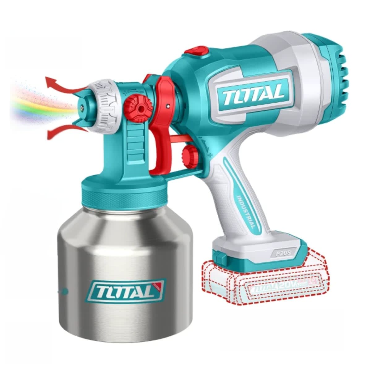 Pistola para pintar 20v + bateria 4h y cargador Total2