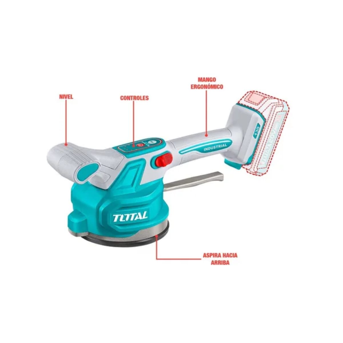 Cortador de Mayolica 100cm + Ventosa Vibradora 50kg 20v Total8