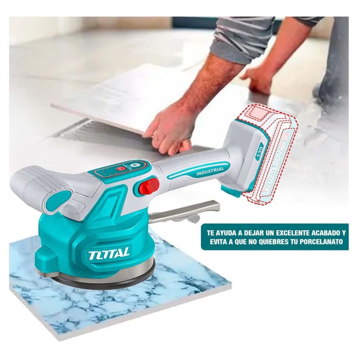 Cortador de Mayolica 60cm Pesada + Ventosa Vibradora 50kg 20v Total13