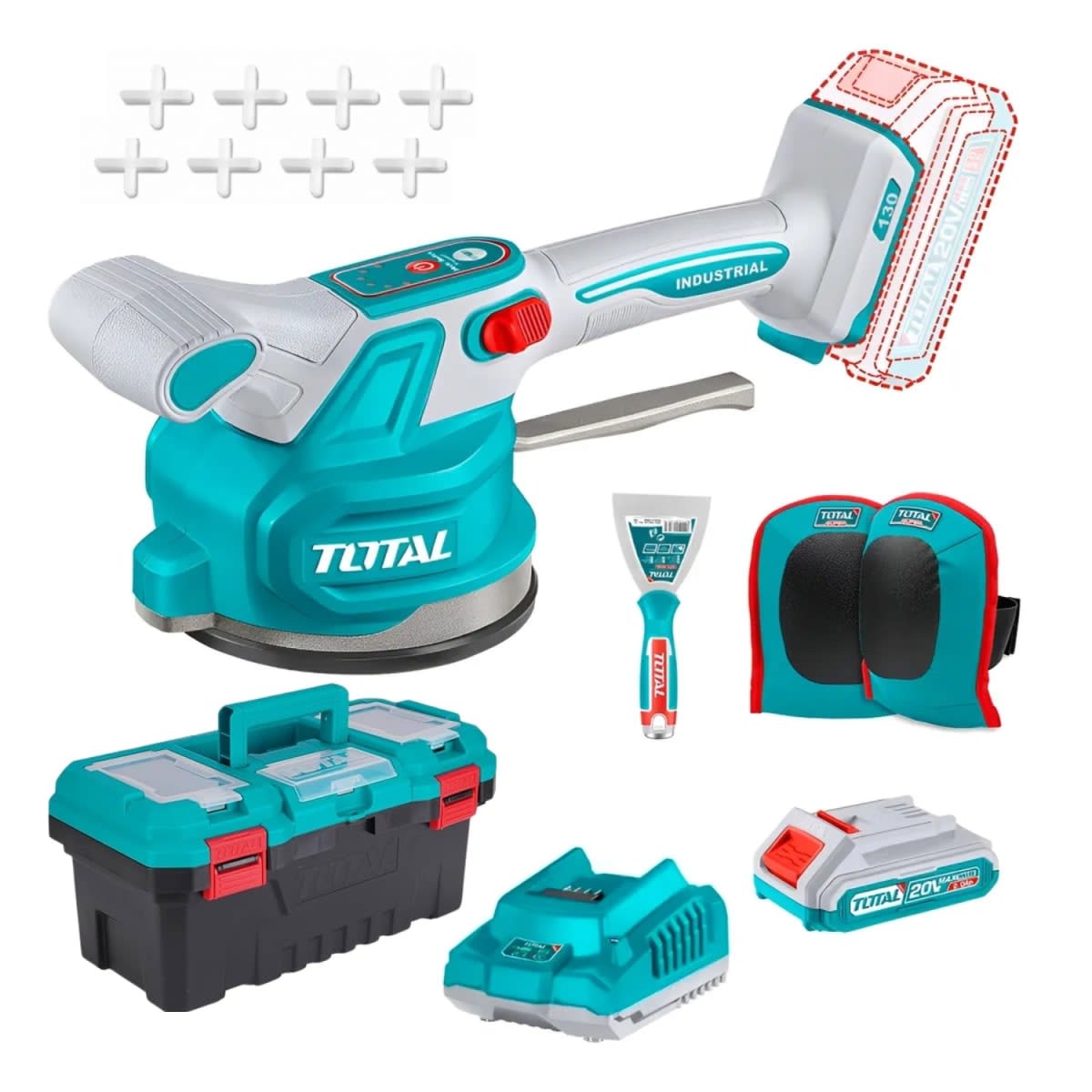 Cortador de Mayolica 80cm + Ventosa Vibradora 50kg 20v Total7