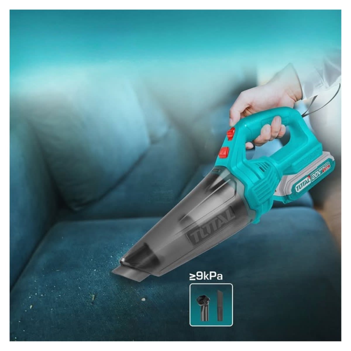 Aspiradora 0.5 litros 20v + 1 bateria 2ah + cargador Total8