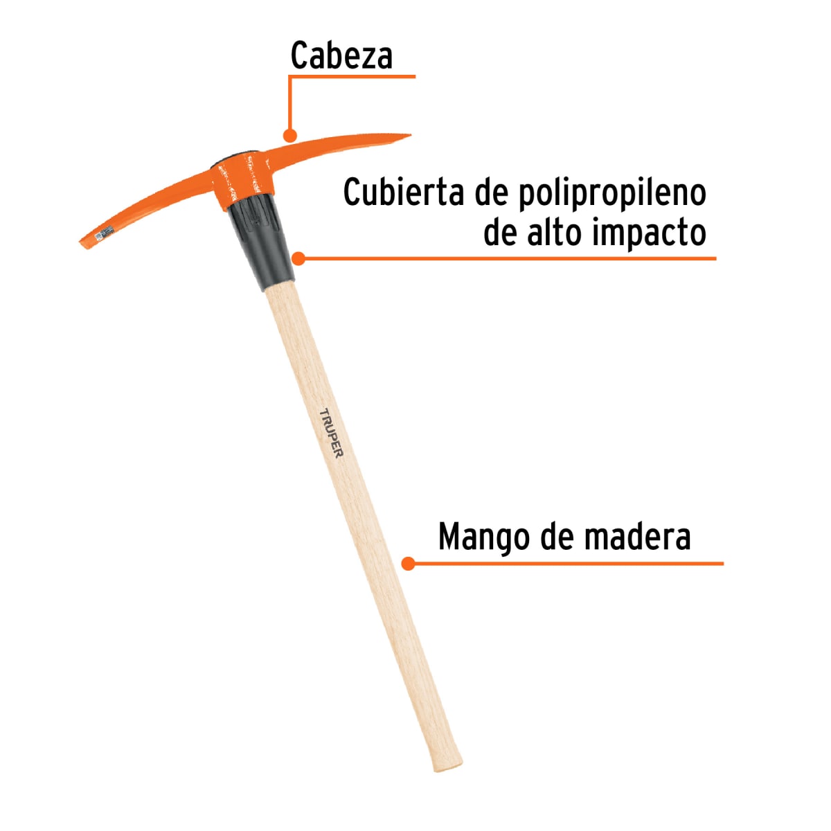 Pico peruano 5 lb con mango de 36'' Truper3