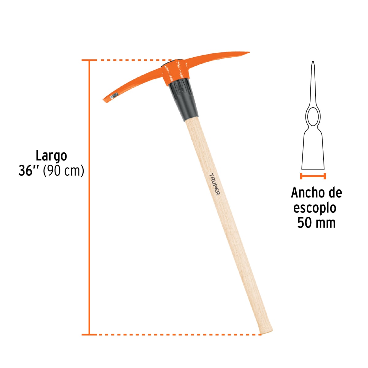 Pico peruano 5 lb con mango de 36'' Truper2
