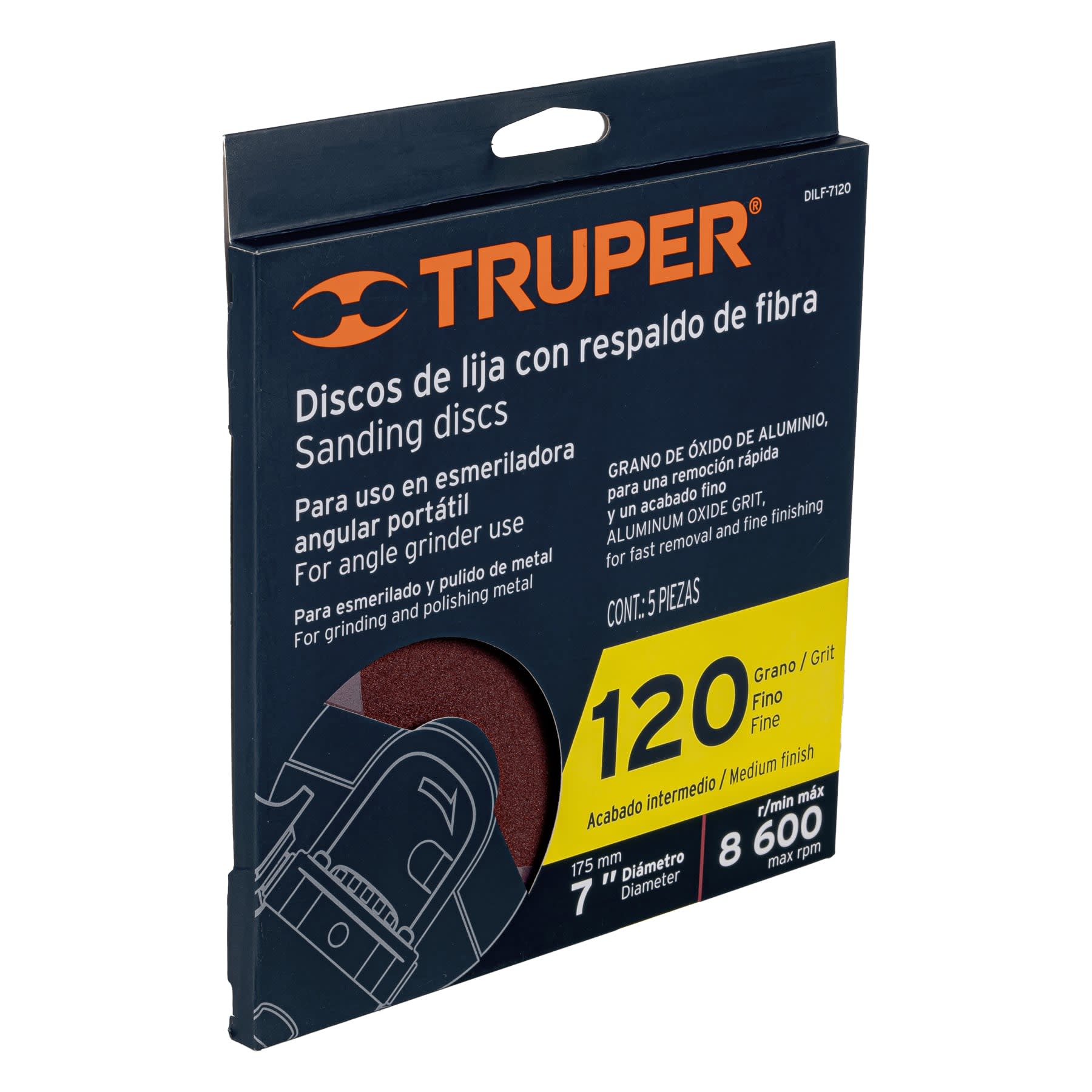 Lija Esponja Utoolmart 5 Discos De Lija De óxido De Aluminio De Grano 120 Para Taco De Lija