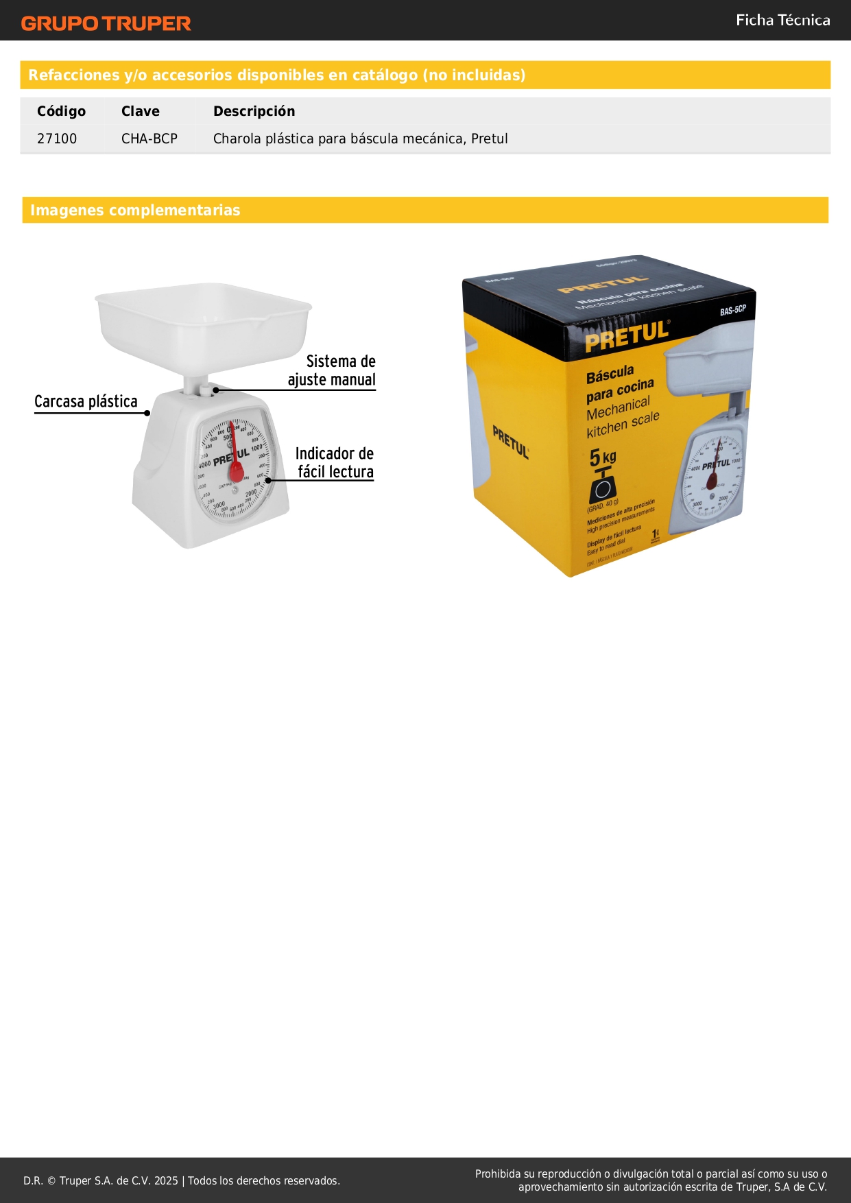 Pretul Bascula Mecanica Para Cocina Como Medir Los Ingredientes - Main Image