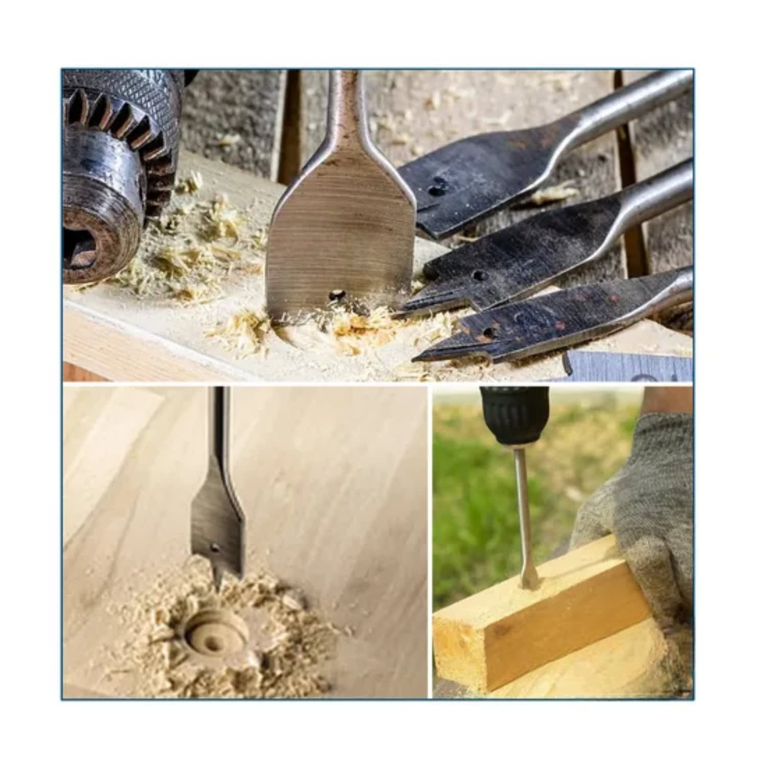 Juego 6 Brocas De Pala Plana Para Madera (10-25mm) – Amtech – Corte Limpio Hexagonal