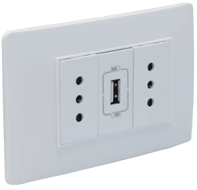 Cargador USB A + Enchufe Doble 10A