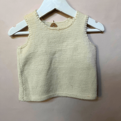Chaleco sin mangas Hecho a mano 6m-9m 2507200