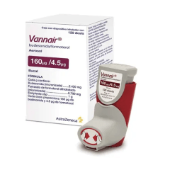 VANNAIR 160/4.5 MCG INHALADOR 120 DSS (BUDESONIDA+FORMOTEROL)