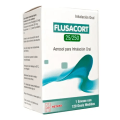 FLUSACORT 25/250 MCG INHALADOR X 120 DSS (SALMETEROL+FLUTICASONA)