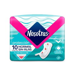 NOSOTRAS TOALLA HIGIENICA DIA X 10 NORMAL TELA ALGODON SIN ALAS (REGULAR)