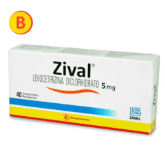 ZIVAL 5 MG X 40 COM (BE) (LEVOCETIRIZINA)