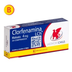 CLORFENAMINA MALEATO 4 MG X 20 COM