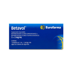 BETAVOL 5+2 MG/1 ML X 1 AMP INY (BETAMETASONA DIPROPIONATO+ BETAMETASONA FOSFATO DISODICO)