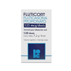 FLUTICORT 125 MCG/DOSIS INH BUCAL 120 DOSIS (FLUTICASONA)