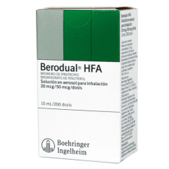 BERODUAL 20MCG/ 50MCG HFA INH X 200 DSS (BROMURO DE IPRATROPIO+FENOTEROL)