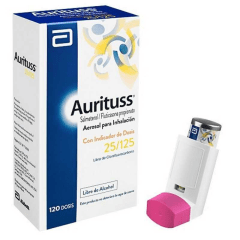 AURITUSS LA 25/250 MCG INH BUC 120 DSS (SALMETEROL+ FLUTICASONA)