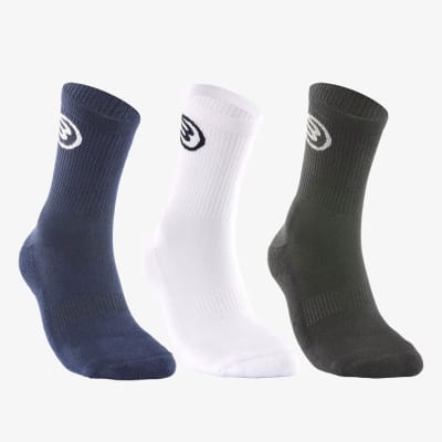 Calcetin Bullpadel BP262 Blanco Negro Marino (Pack de 3)1