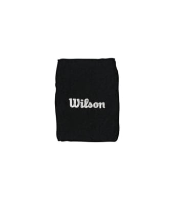 Muñequera Wilson Doble Osfa Negro Logo Blanco