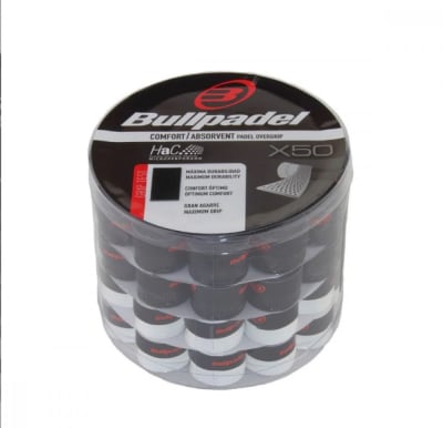Torta Overgrip Bullpadel Perforado Blanco-Negro1