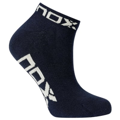 Calcetin Nox Tobillero Azul Marino Logo Blanco1