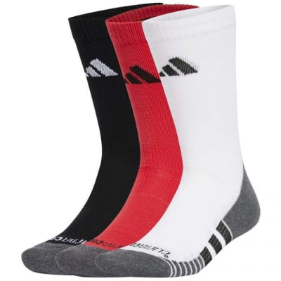 Calcetin Adidas Crew Rojo Negro Blanco (3 Pares)1