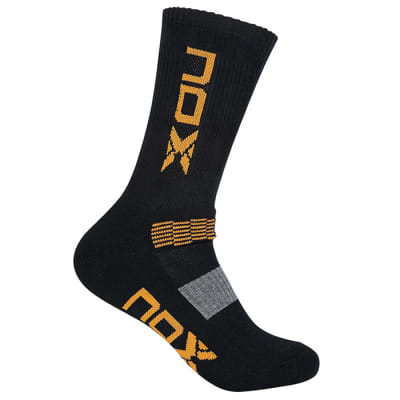 Calcetin Nox Negro Logo Naranjo