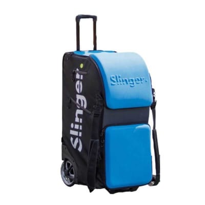 Maquina Lanza Pelotas Slinger Tenis Negro-Celeste1