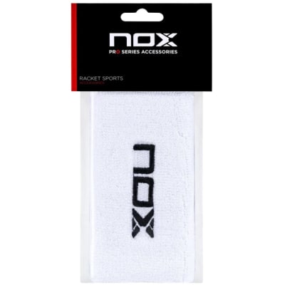 Muñequera Nox Larga Blanca Logo Negro X21