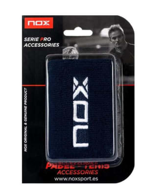 Muñequera Nox Jumbo Azul Logo Blanco x 2