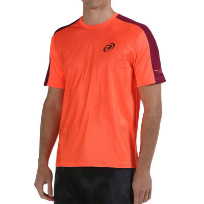 Camiseta Bullpadel Mitad Coral Fluor1