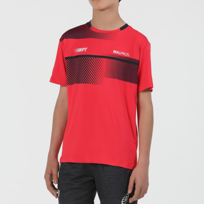 Camiseta Bullpadel Redullu Jr Carmesi Fluor Talla 141
