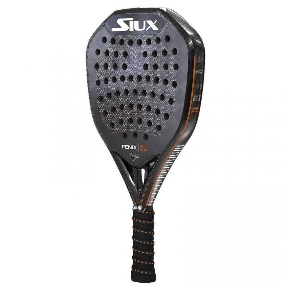 Pala Siux Fenix Pro 5 Black 2025 Leo Augsburger | Padel Altamira