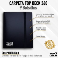 Carpeta Top Deck  Esencial - 360 Espacios Color Negro