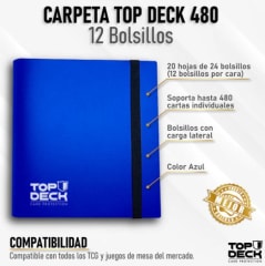 Carpeta Top Deck  Esencial - 480 Espacios Color Azul
