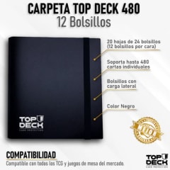 Carpeta Top Deck  Esencial - 480 Espacios Color Negro