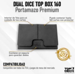 Portamazos Top Deck Premium - Dual Dice 160 Color Negro