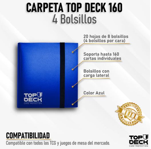 Carpeta Top Deck  Esencial - 160 Espacios Color Azul1