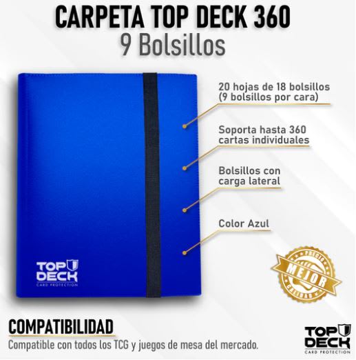 Carpeta Top Deck  Esencial - 360 Espacios Color Azul1