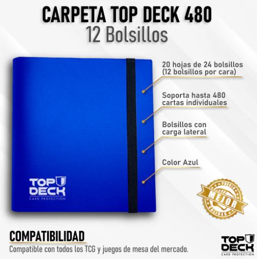 Carpeta Top Deck  Esencial - 480 Espacios Color Azul1
