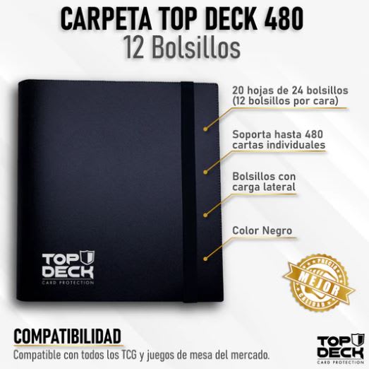 Carpeta Top Deck  Esencial - 480 Espacios Color Negro1