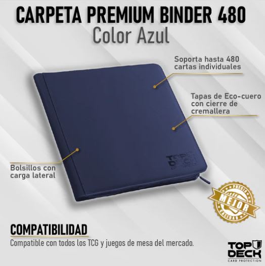 Carpeta Top Deck  Premium Binder - 480 Espacios Color Azul1