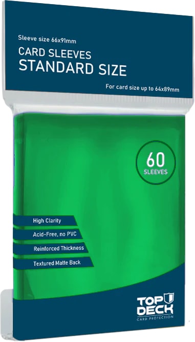 Protectores Top Deck  Esencial - Tamaño Standar Color  Verde1
