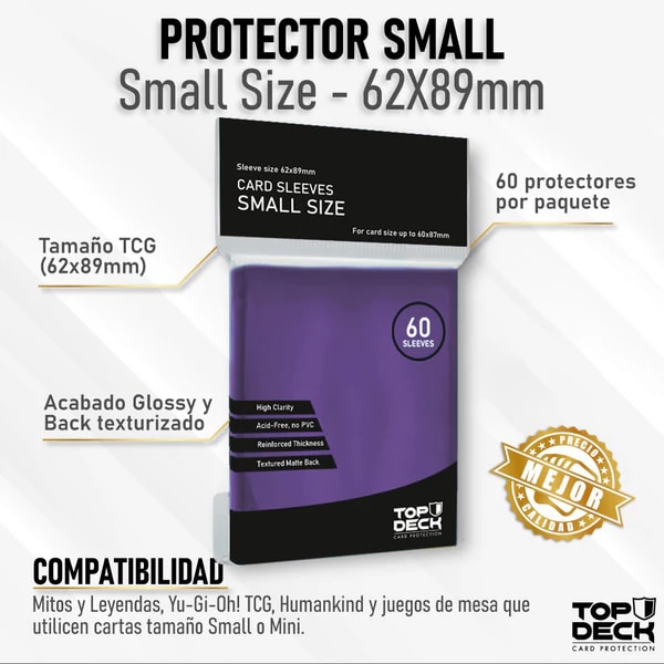 Protectores Top Deck  Esencial - Tamaño Small Color Morado2