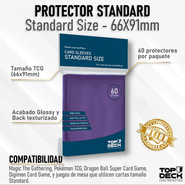 Protectores Top Deck  Esencial - Tamaño Standar Color Morado2