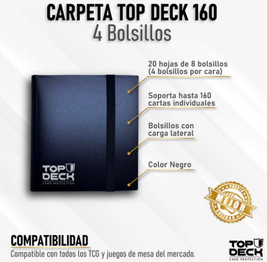 Carpeta Top Deck  Esencial - 160 Espacios Color Negro1