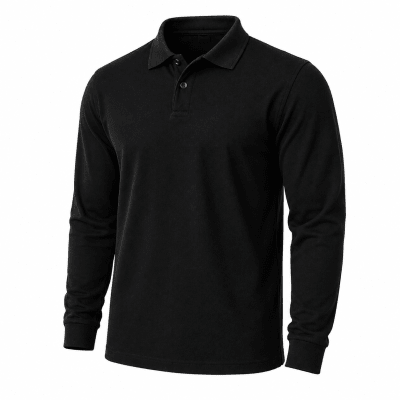 POLERA PIQUE M/L NEGRO2