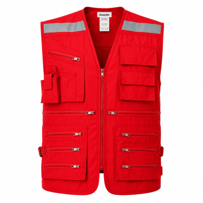 CHALECO GEOLOGO POPLIN ROJO2