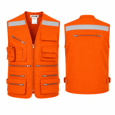 CHALECO GEOLOGO GABARDINA NARANJO1