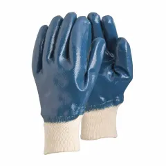 Guante de Nitrilo Puño Tejido Azul (Pack 12 unds)